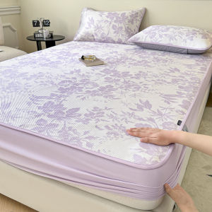 Luxurious Ice Silk Bed Canopy Summer New Arrival Three-Piece Set Machine Washable Cooling Vine Mat Elastic Band Fixed Universal