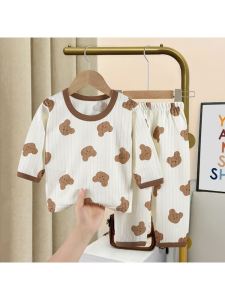 Barababa Summer Home Clothes Set for Children Thin Cotton Pure Cotton Home Clothes Air Conditioner Suit for Boys And Girls