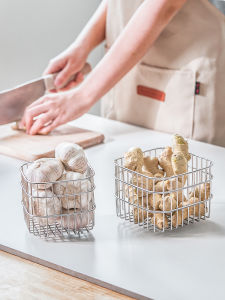 กล่องเก็บของในครัวแบบอเนกประสงค์ 304 สแตนเลส กล่องเก็บของสำหรับเก็บหอม กระเทียม ถ้วย ถังเก็บของแบบอเนกประสงค์