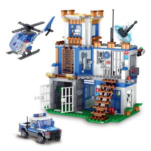 City Oceans Fire Station Blocks Compatible with leg0 Fire Station Set with Fire StationFire HelicopterFire ShipRescue Boat