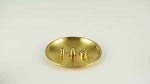 Bộ Đốt Trầm Hương Mini 3 Trong 1 Bằng Đồng Thau Kèm Khay Hứng Tro Dùng Cho Thiền Định Yoga Thư Giãn Kèm Phụ Kiện Cho Nhang Và Que Trầm.