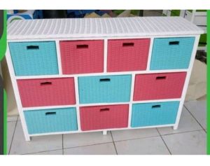 Ready stok lemari rottan sintetis 10 laci