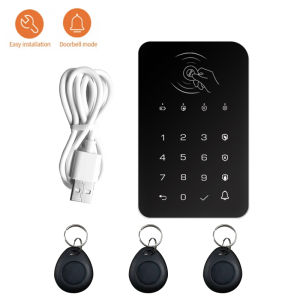 Wireless 433Mhz Touch Keyboard Lock 3Pcs RFID Card Arm Or Disarm Ev1527 Encoding For Tuya Smart Home Security Alarm System