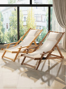 Portable Folding Canvas Lounger Chair for Home Balcony Leisure Beach Camping Adult Modern Simplicity Design Detachable Installation