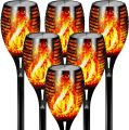 4/2/1Pcs Solar Flame Lights Torch Flickering Light Waterproof Garden Decoration Outdoor Lawn Tiki Led Path Yard Patio Floor Lamp. 