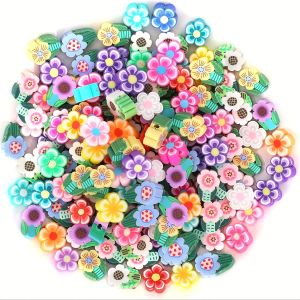 10mm Two Types of Flower Soft Ceramic Beads Mixed Together Can Be Used as a Small Bracelet Gift for DIY Jewelry Making