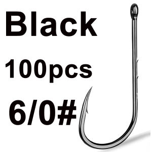 Black Baitholder Fishing Hooks 100pcs Forged Long Shanked Fishing Hook Barbed Shank Beak Bait Holder Hooks 9Sizes 8/0-12#
