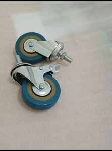 (4pcs)Roda Troli 3 inchi RS VARIAN (Screw HIDUP/REM)+mur Biru-Anti slip Wheel Universal caster Troli Etalase furniture/lemari/SET