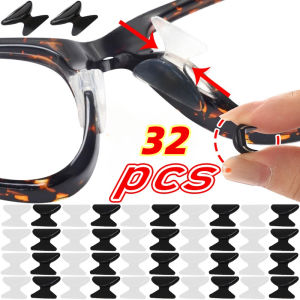 32PCS Anti Slip Foldable Silicone Glasses Nose Pad Spectacles Nose Holder Adhesive Eyewear Nasal Rack Light Eyeglasses Nose Support