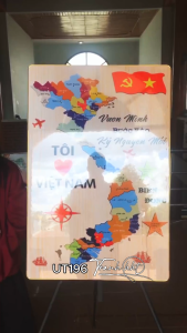 Tranh bản đồ việt nam treo tường bản đồ việt nam 34 tỉnh tranh Việt Nam tráng gương UT196