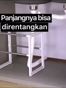 Rak panci bawah wastafel rak dapur 2 tingkat tempat bumbu rak dapur Rak multifungsi / Rak Panci Bawah Wastafel Dapur 2 Susun Serbaguna modern shenar