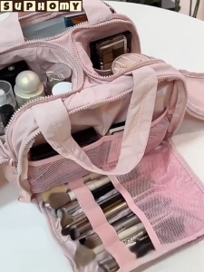 Beg kosmetik Beg makeup Travel Pouch makeup Makeup Bag Toiletries bag Beg skincare PU Large Capacity Waterproof