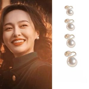 Fever Pearl Ear Cuff for Women No Piercing Required New 2024 Fashion Jewelry Alloy Embedded Artificial Gem Korean Style