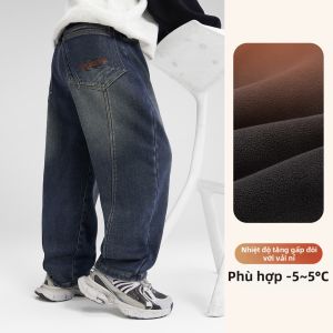 Quần Jeans Lót Nỉ Cho Bé Trai Bản Mới 2025