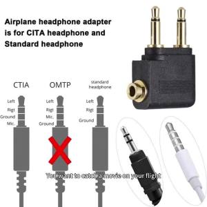 xiede | Wholesale 3.5MM AUX Audio Converter for Airplane Travel Aircraft Headphone Plug Jack Audio Adapter for In-Flight Entertainment