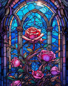 Huacan Full Diamond Painting Flower Diy Diamond Embroidery Rose Set Wall Decoration Picture of Rhinestones