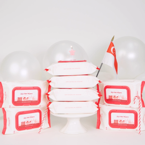 (3-Box) SG60 Limited Edition | Jeju Wet Wipes | 60th Anniversary National Day | Merlion Design | All cap-type packaging | 8packs (80 sheets per pack) | Expiry: January 2027