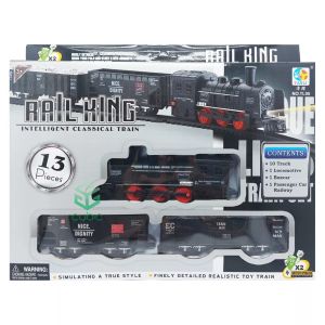 ( FREE PACKING BUBBLE WRAP ) FIGUREANS MAINAN ANAK KERETA KERETAAN RAIL KING TRAIN SET 13PCS