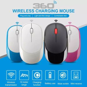 Silent Wireless Mouse Ultra-thin 2.4G Basic Mice with rechargeable battery Mute Portable Travel Slim Wireless Mouse compatible for Microsoft Surfance Pro and MacBook Air PC Dell HP and Lenovo