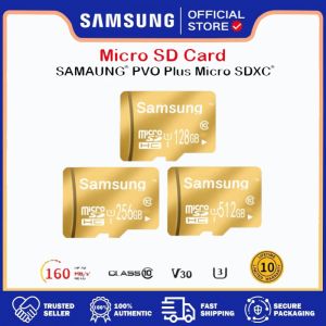 Samsung 100% PRO Plus การ์ดเก็บข้อมูล128GB 256GB 512GB 1TB 2TB Class10ไมโครการ์ด SD พร้อมการ์ดความจำสูงถึง120เมกะไบต์/วินาที