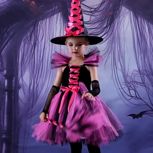 Set váy phù thủy cho bé gái 2-13 tuổi Halloween Đồ hóa trang Halloween bé gái