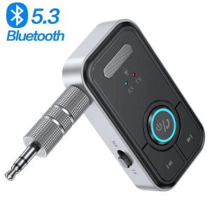 Kebidumei | Bluetooth 5.3 Transmitter Receiver Adapter Wireless Audio For Car Music Headphone Speaker 3.5mm Jack AUX Wireless Audio Adapter