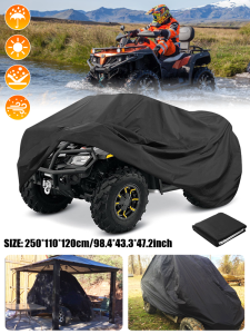 Heavy Duty ATV Cover Waterproof Windproof 4 Wheeler Quad Bike Storage Cover Black All Weather Protection Car Quad Covers