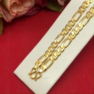 สร้อยคอทองลายเลสเกือกม้า ยาว 24 นิ้ว น้ำหนักเทียบเท่า 2 บาททองชุบ ทองปลอม ใส่แทนทองแท้ได้ ใส่อาบน้ำได้ รูปถ่ายจากสินค้าจริง