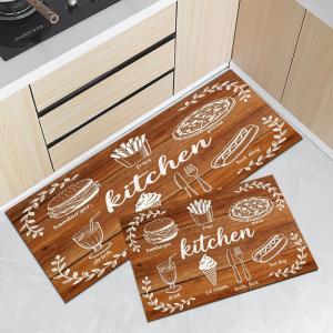 VIKAMA Farmhouse Vintage Wood Board Kitchen Quote Runner Mat Anti Slip Rug For Kitchen Floor Sink Home Decor