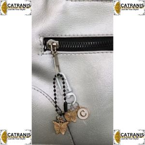 Gantungan Tas Inisial huruf epoxy dan kupu / Gantungan Kunci hp Inisial Epoxy dan kupu pilih huruf