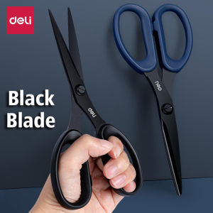 Deli 210/175mm Black Stainless Steel Scissors Business Office Stationery Home Shears Kitchen Knife Cutter Cutting Tool