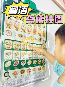 Kids Cantonese Audio Wall Chart Baby Enlightenment Chinese and English Cantonese Three Languages Early Cognitive Education Educational Toys Traditional Simplified