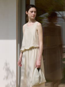 CHALAMON Summer Loose Copper Ammonia Fiber Vest Dress Womens Summer Casual Sleeveless High Waist A-Line Skirt Dress