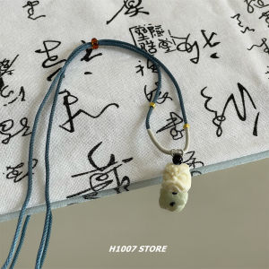 Chinese Fad Silver Diamond Auspicious Beast Small Xingshi Couple Hoodie Necklace Mens Niche Design Sweater Chain Womens Clavicle Chain