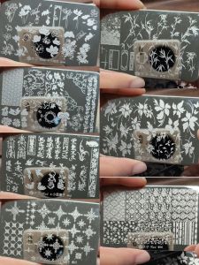 Nail Art Stamp Board Auxiliary Tool Small Sweet Potato F.F Maple Leaf Design Beauty Nail Printing Board from China