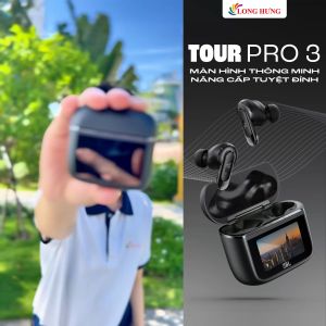 Tai nghe Bluetooth True Wireless JBL Tour Pro 3 - Hàng chính hãng - Thiết kế thanh lịch đặc trưng của JBL độc đáo Màn hình cảm ứng 1.57 inch rõ nét Công nghệ âm thanh: Hi-Res JBL Pro Sound Khả năng chống ồn chủ động (ANC)