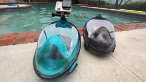 Full Face Snorkel Mask Diving Mask for Adults and Youths Anti-Leak Anti-Fog 180° Panoramic View with Camera Mount Safe Breathing