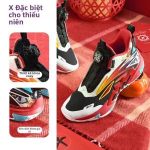XTEP | Giày Sneaker Bóng Rổ Trẻ Em Nam Mùa Xuân Mới Khóa Xoay