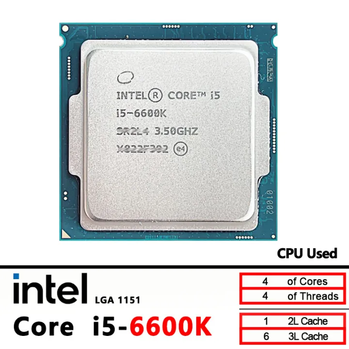 Intel | i5-6600K Intel Core i5 6600K 3.5 GHz Used Quad-Core Quad-Thread CPU Processor 6M 91W LGA 1151