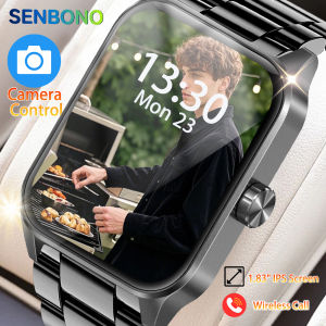 SENBONO Camera Control Smart Watch for Men Women Bluetooth Call DIY Video Watch Face 100+ Sport Modes Waterproof Smart Watch