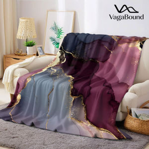 BILIBILI | Purple Gold Ink Flannel Blanket Warm Soft Halloween Christmas Decorative Couch Warm Cozy All-Season Gift