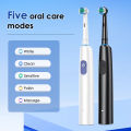 Electric Toothbrush for Adults 5 Modes Rotary Tooth Brush with 4 Replacement Soft Brush Heads Rechargeable Intelligent Timing. 