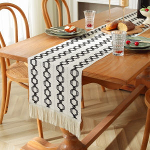 DIHUANTUO | Cotton Linen Striped Table Runner