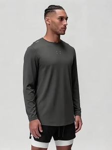 Mens Quick Dry Long Sleeve Athletic T Shirt Gym Fitness Workout Running Bodybuilding Casual Streetwear Sport Top