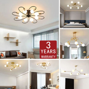 [3-Year Warranty] Metal Modern Chandelier Easy To Install Led Ceiling Light Bedroom Living Room Lamps Simple Modern Iron Art Style Creative Personality Family Living Room Lamp Kitchen Dining Room Decorative lamp chandelier ceiling sala super sale