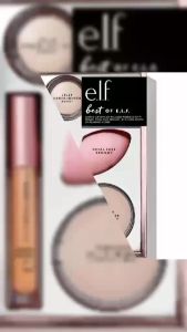 e.l.f Best Of e.l.f. Kit Makeup Set Includes Poreless Putty Primer Lip Gloss Highlighter and Face Sponge