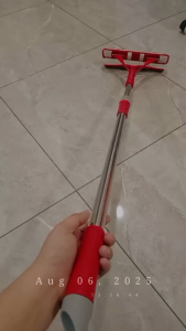 LIAO Ergonomic Adjustable Double-Sided Window Cleaning Tool with Squeegee and Microfiber Scraper