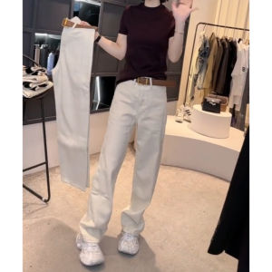 Slim Straight Wide Leg Jeans Womens Fashion Design Loose Slimming Long Pants Autumn Trendy High Waist Commute Style Korean Version