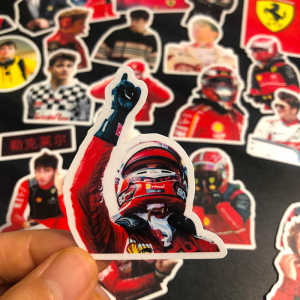 High Definition Clear Lecleir Stickers 27 Pieces Ferrari F1 Racing Driver Decorative Waterproof Decals for Business Supplies