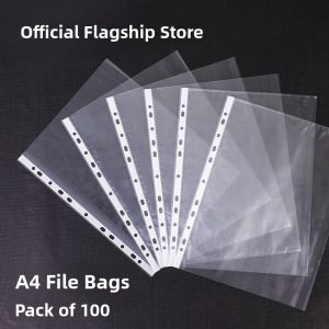 Thickened Plastic A4 Transparent File Folder with 11 Holes for Loose-Leaf Inserts Document Holder Protective Cover Business Supplies